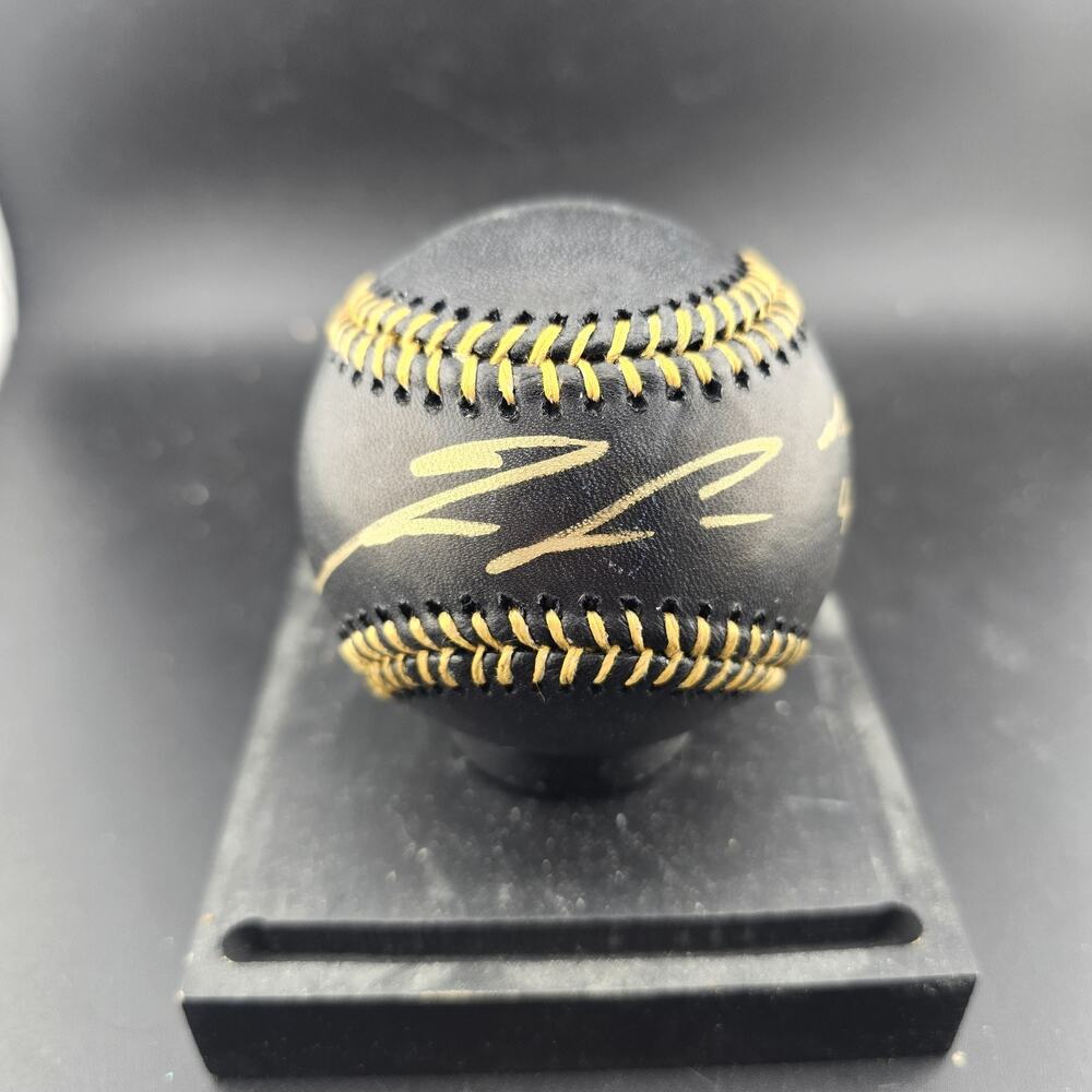 Ronald Acuna Jr Signed Black MLB Baseball Inscribed Gold Ink JSA & USA SM COA